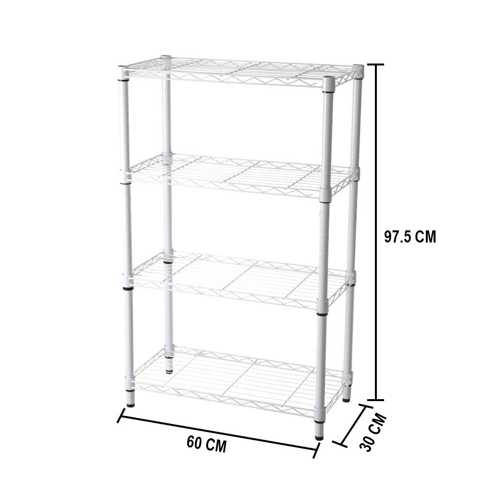 HomeBase STACKO Kệ 4 tầng bằng thép BAZE W60xH97.5xD30cm màu trắng