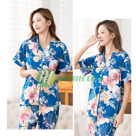 Pijama trung niên nữ B99 - Bộ đồ ngủ mặc nhà mùa hè thu cho mẹ - Thời trang cho người lớn tuổi đẹp cao cấp Bigsize