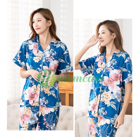 Pijama trung niên nữ B99 - Bộ đồ ngủ mặc nhà mùa hè thu cho mẹ - Thời trang cho người lớn tuổi đẹp c