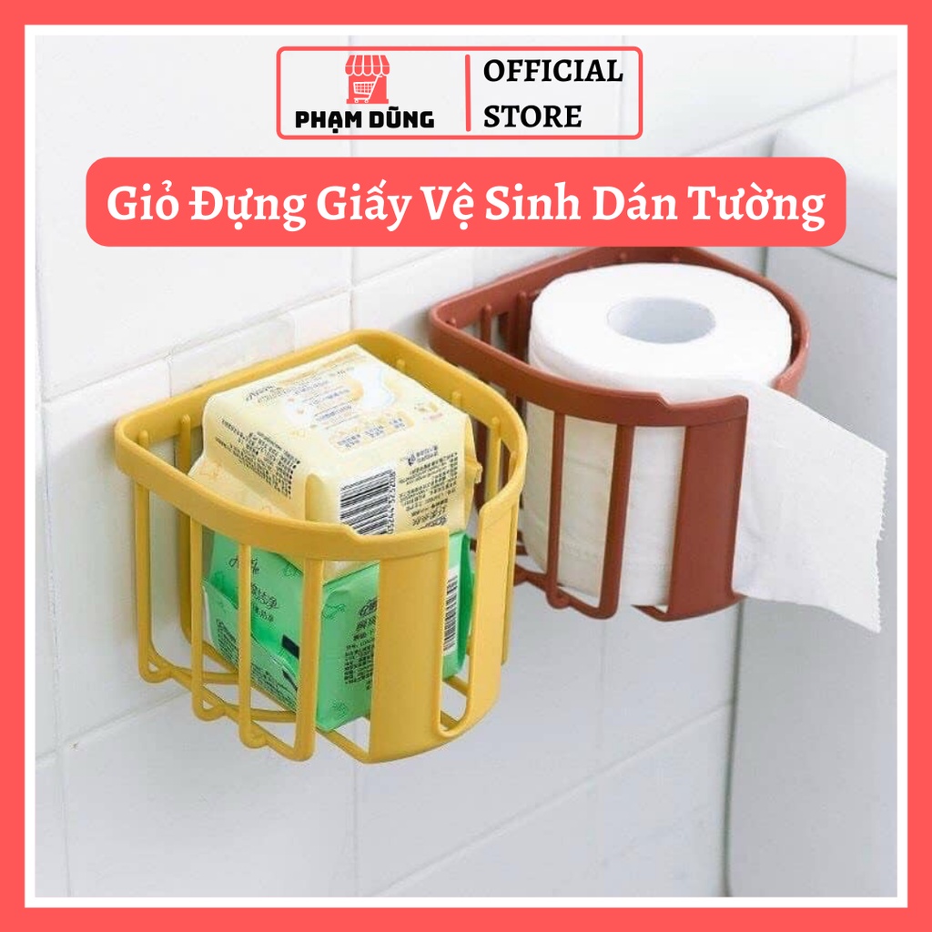 Giỏ Đựng Giấy Vệ Sinh Dán Tường Tiện Lợi , Kệ Đựng Giấy Vệ Sinh