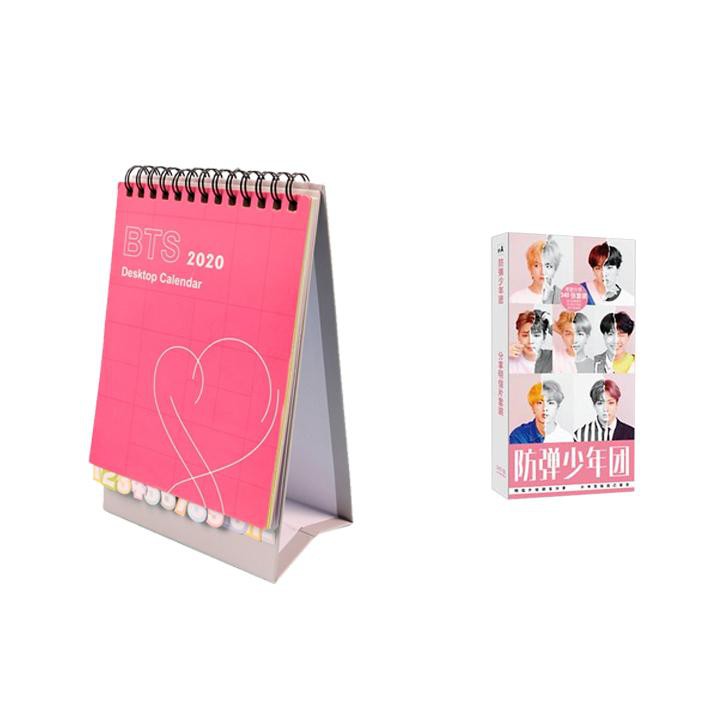 (M105) Combo 2 món idol BTS gồm 1 quyển lịch đứng kèm 1 hộp ảnh postcard