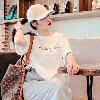 Áo phông nữ unisex form rộng tay lỡ in hình cổ tròn NAVISA AT256