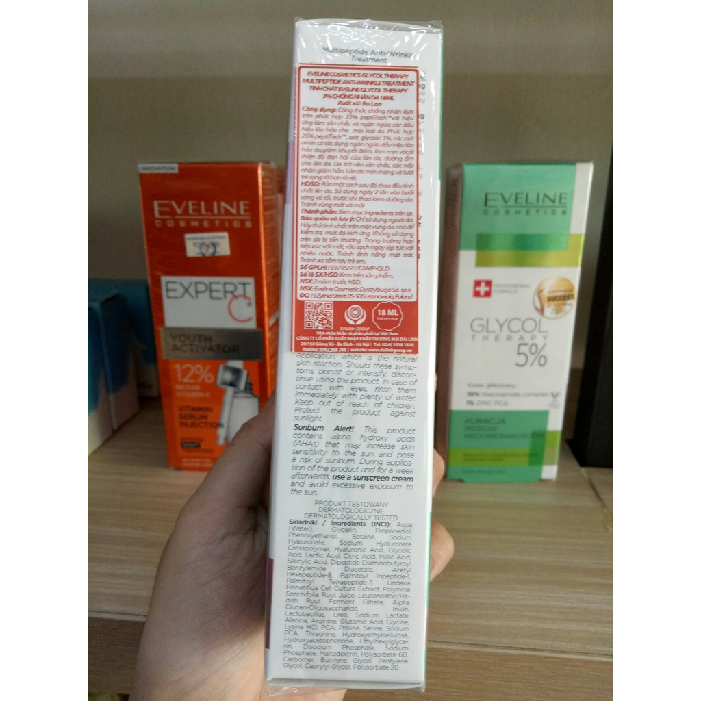 Tinh chất Eveline Glycol Therapy 3% chống nhăn da 18ML