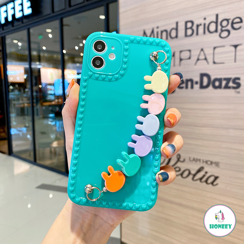 Ốp điện thoại TPU mềm có dây đeo tay hình thỏ bảo vệ cho Iphone 12 / 11 Pro Max / X / Xs Max / Xr / 8 / 7 Plus | BigBuy360 - bigbuy360.vn