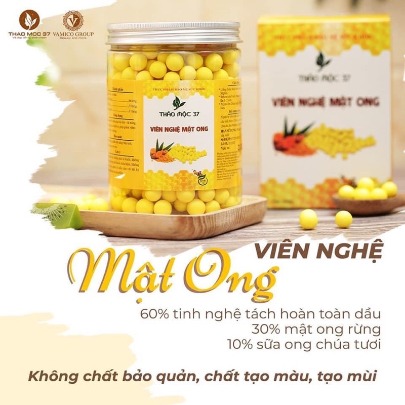 Viên Nghệ Mật Ong Thảo Mộc 37 Hũ 500 Viên