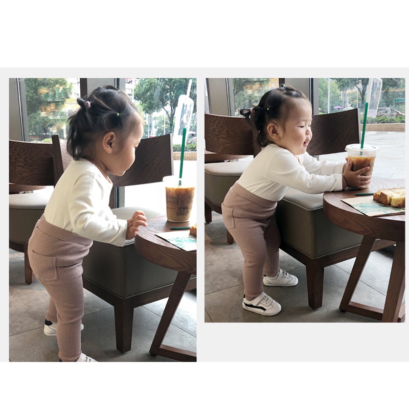 Quần Legging Dài Lưng Cao Chất Liệu Cotton Thời Trang Xuân Thu Cho Bé Gái