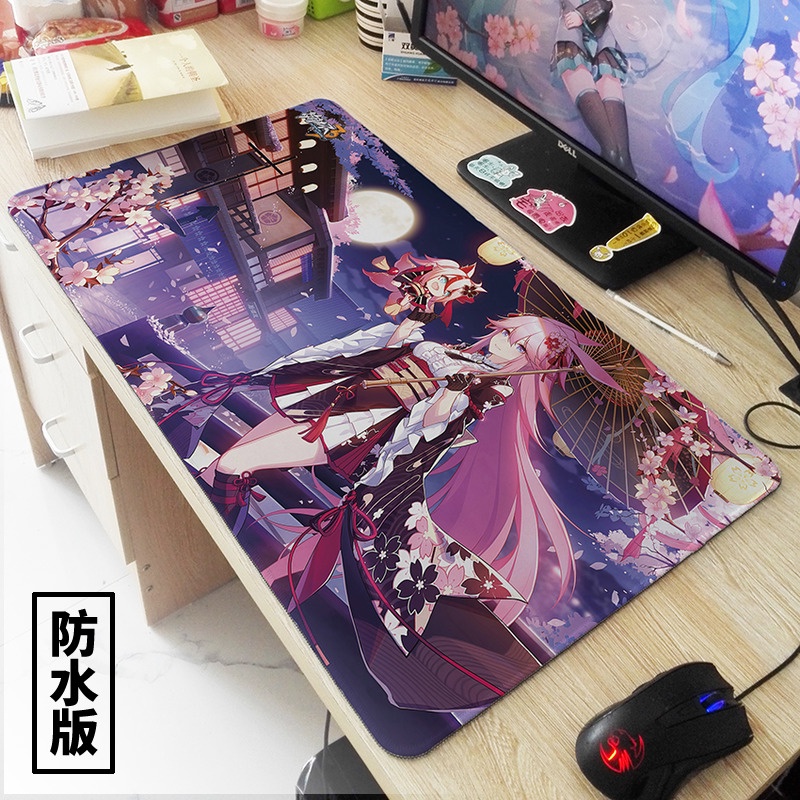 Tấm Lót Chuột Và Bàn Phím Cỡ Lớn Hai Chiều Chống Thấm Nước In Hình Anime