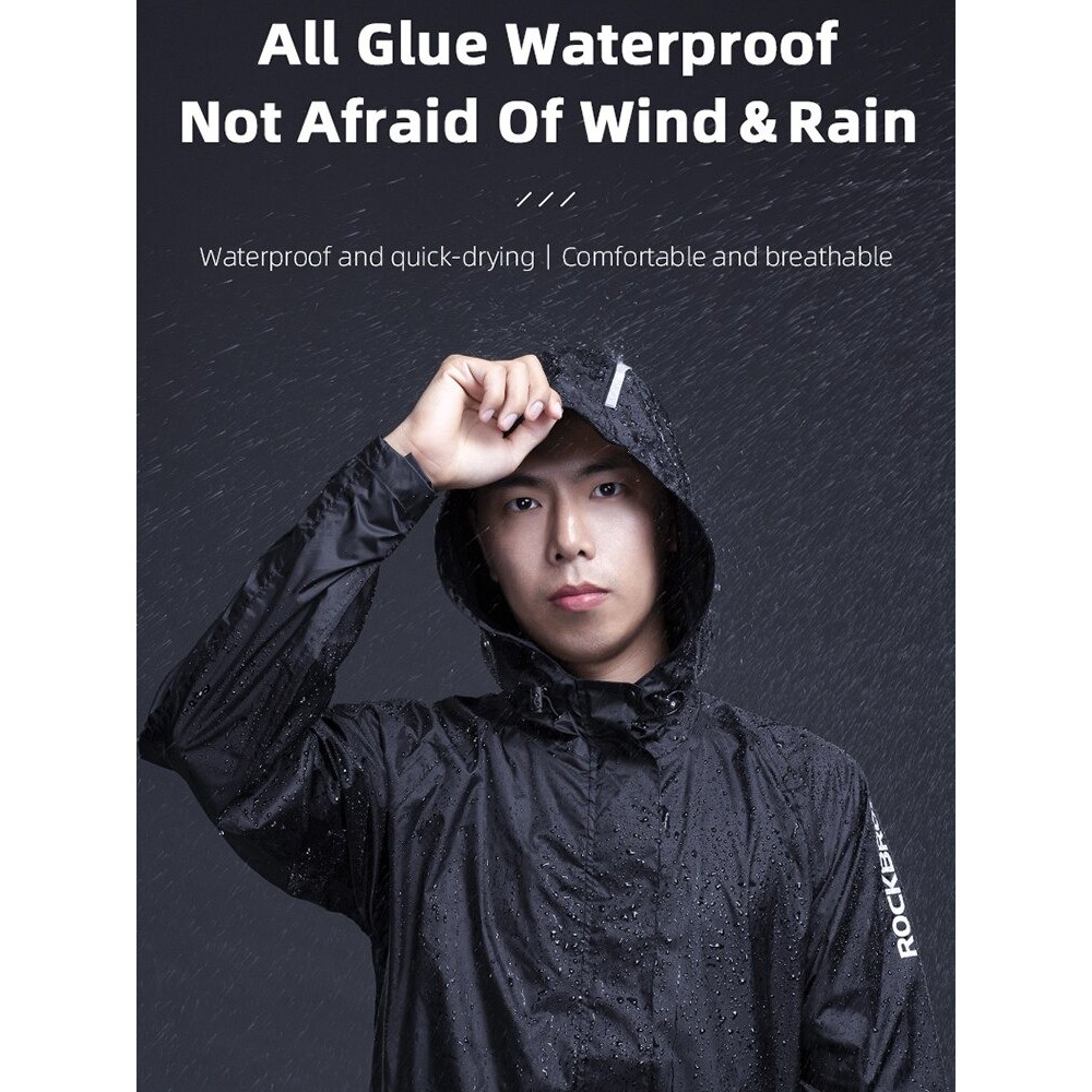 Áo Mưa Nam ROCKBROS Thoải Mái , Thoáng Mát, Phản Quang , Có Mũ Trùm Đầu Thuận Tiện Đạp Xe Trong Điều Kiện Trời Mưa