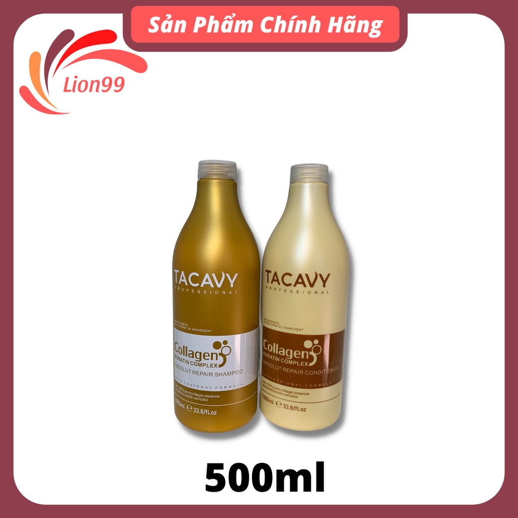 Cặp dầu gội xả TACAVY 500ml 1000ml giảm gãy rụng phục hồi tóc hư tổn khô xơ hàng chính hãng