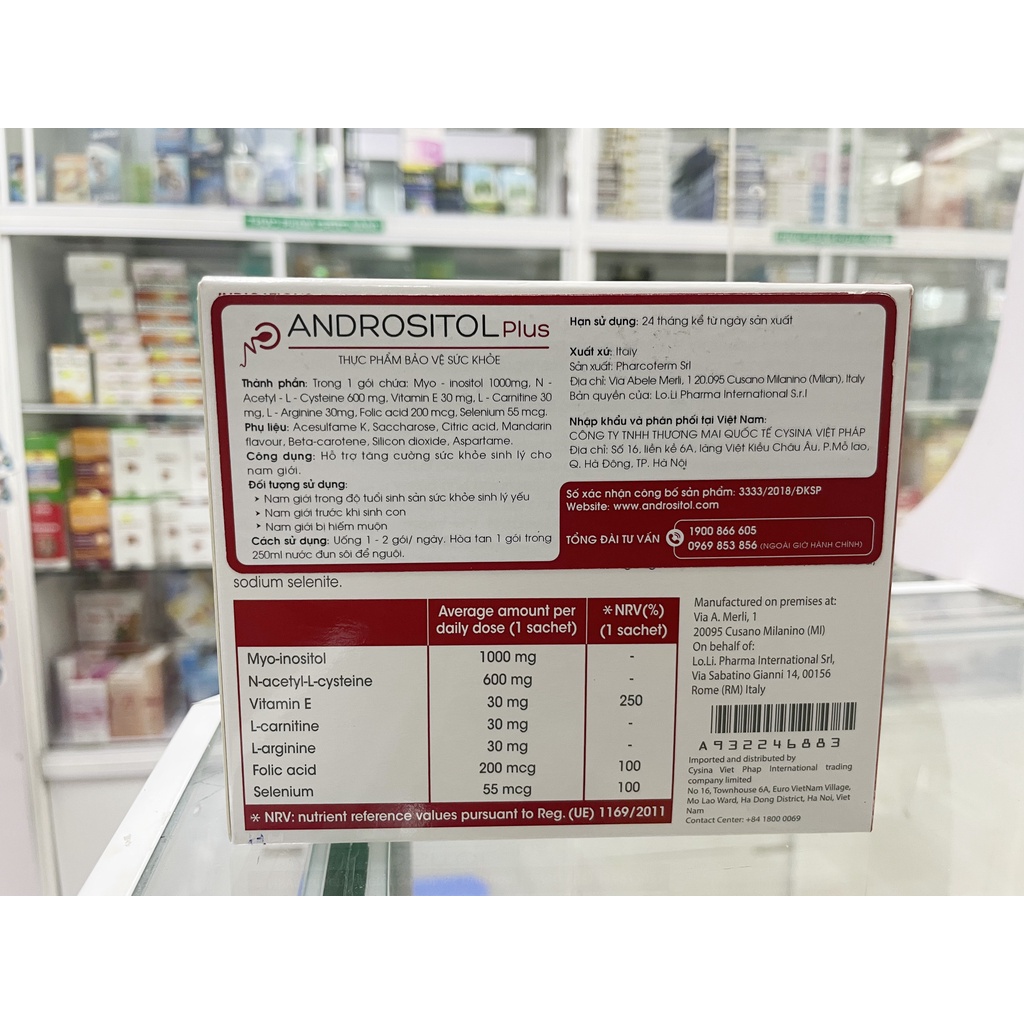 [CHÍNH HÃNG ] Andrositol (Andrositol Plus) – Hỗ Trợ Sinh Sản Nam Giới ( có tem phụ tiếng việt )