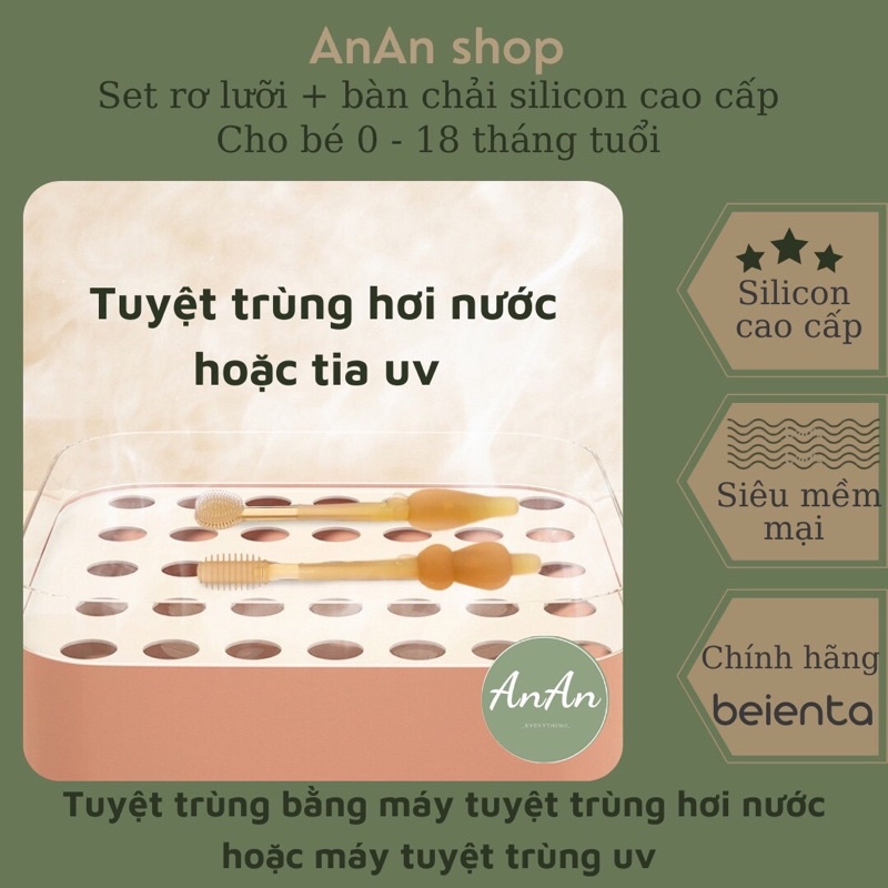 Bàn chải silicon cho bé, chăm sóc răng miệng Từ 1 - 8 Tháng