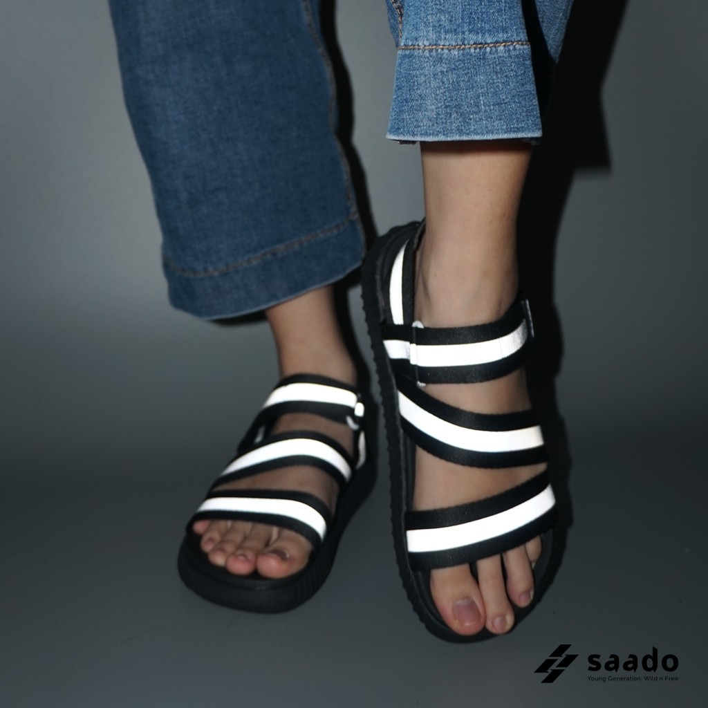 [CHÍNH HÃNG] SANDAL SAADO | GX01  - Radiant Black Galaxy | Giày Sandal Màu Đen Phản Quang Phát Sáng Cao Cấp