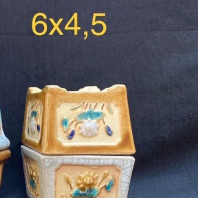 Sỉ 10 chậu vuông gốm Đồng Nai kt 6x4.5cm