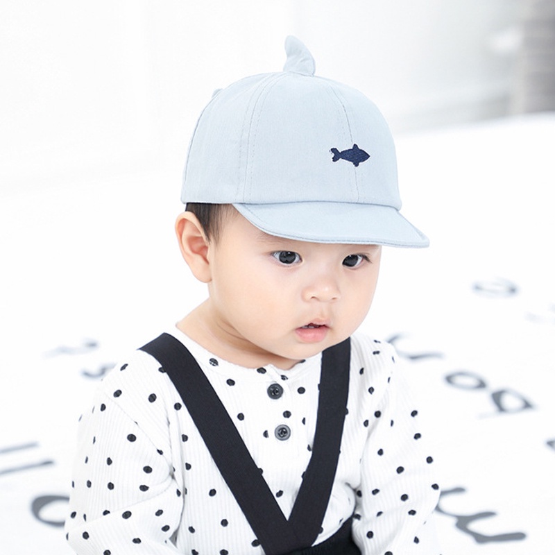 Mũ lưỡi trai hình cá mập vải cotton mềm thời trang xuân hè đáng yêu cho bé trai và bé gái