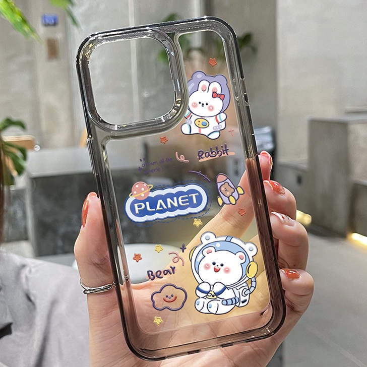 Ốp Điện Thoại TPU Dẻo Trong Suốt Họa Tiết Hoạt Hình Dễ Thương Cho IPhone 14 13 XS XR X 12 Pro Max 11 8 7 6S Plus