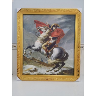 Tranh treo tường HD Napoleon khung màu vàng gold KT 50 x 60 cm phủ kim sa