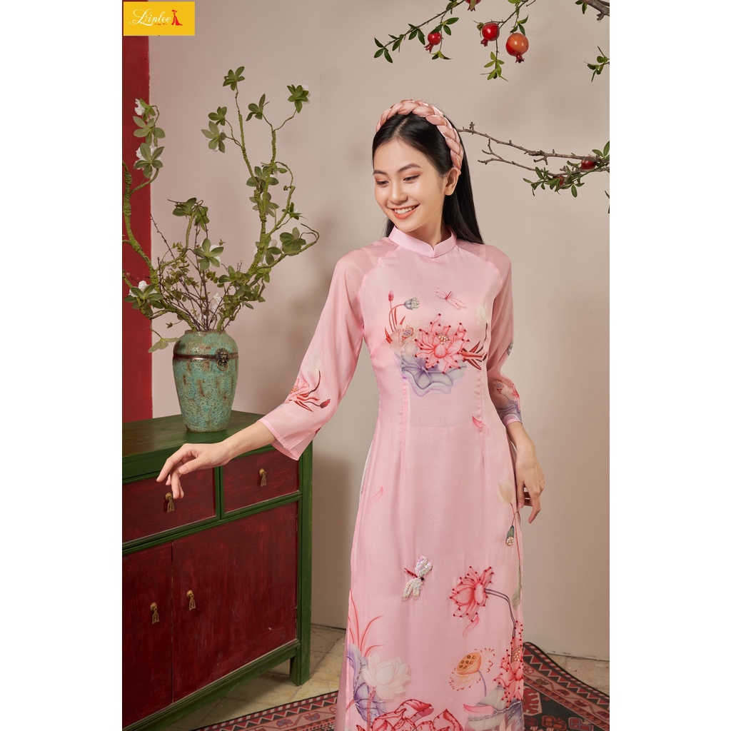 Áo dài tơ óng 🎀LINLEE🎀 Áo dài truyền thống 4 tà đẹp  nhẹ nhàng bay tà