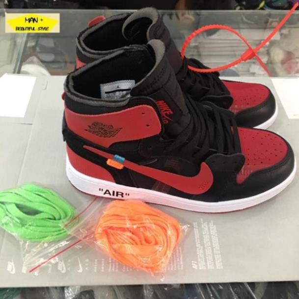 Sales Giày senaker AIR JORDAN 1 off white đỏ đen ✔️ 2020 💎 [ Real ] . * hot