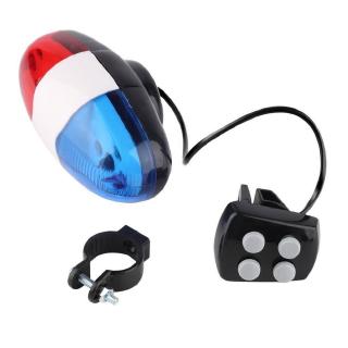 YOYOMALL!Bike Bicycle Cycling 4 Sounds LED Police Car Siren Electric Light Horn Bell