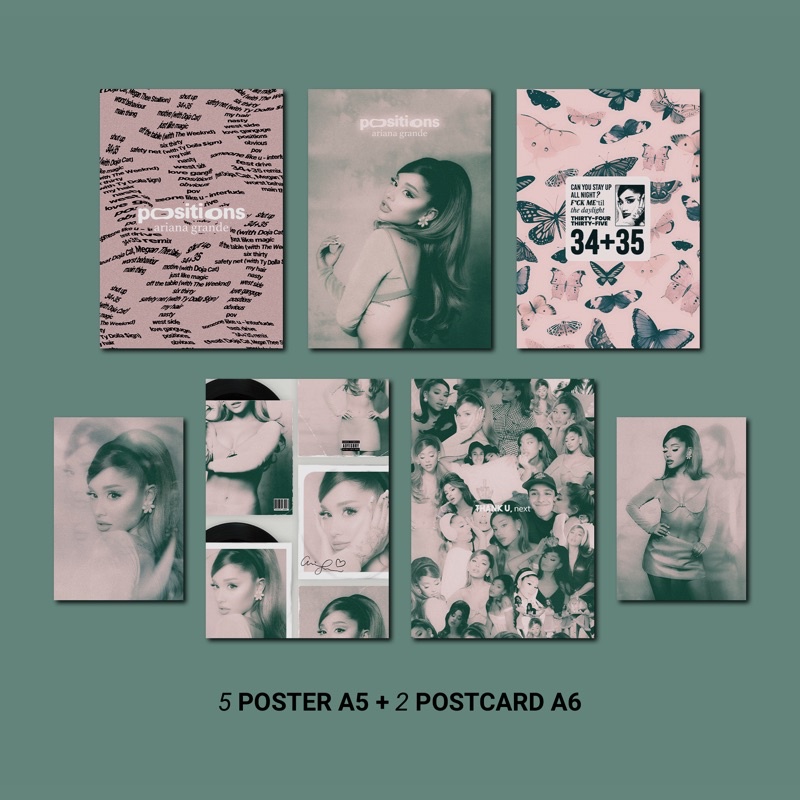 Bộ poster trang trí tường Smile More decor theo album Positions của Ariana Grande