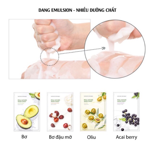 [Mẫu Mới] Lẻ miếng Mặt nạ NATURE Republic Real Nature Mask Sheet 23ml | BigBuy360 - bigbuy360.vn