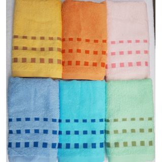 Khăn mặt gia đình Hải Cẩu 34*80cm  có họa tiết đầu khăn 6 màu