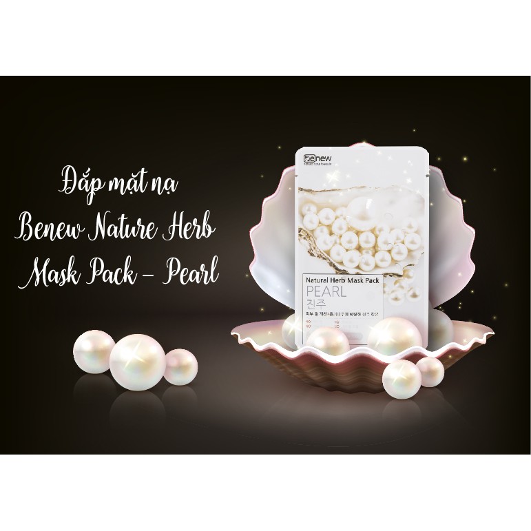 Mặt nạ Ngọc Trai trắng da Benew Natural Herb Mask Pack Pearl 22ml - Hàn Quốc Chính Hãng