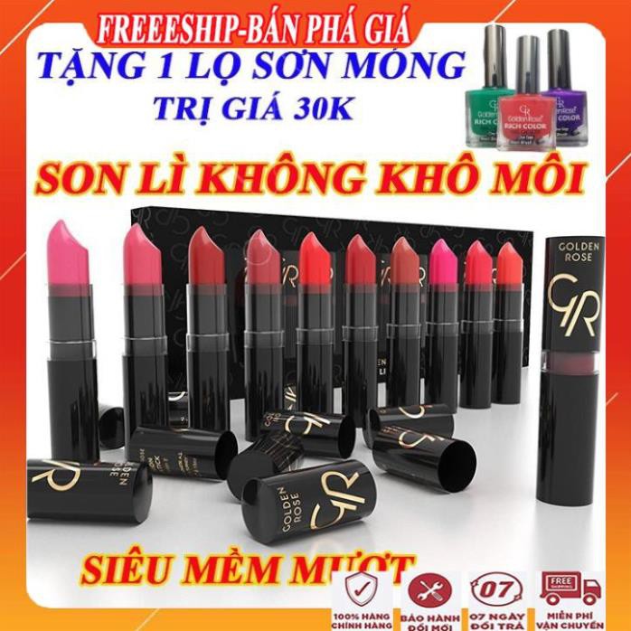 Son lì không khô môi siêu mềm mợt không lem giúp dưỡng môi thâm/Son vision golden rose