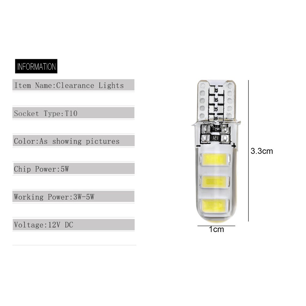 Đèn Led Chân T10 - 6 SMD 5730 Lắp Đèn Nội Thất, Xi Nhan O Tô, Demi Xe Máy Nguồn Điện DC 12V