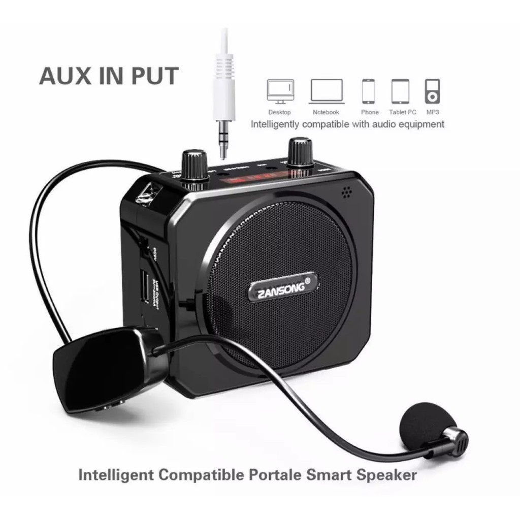 Máy trợ giảng đa năng không dây Bluetooth Zansong M80 chính hãng giá rẻ dành cho giáo viên, bán hàng, giảng viên