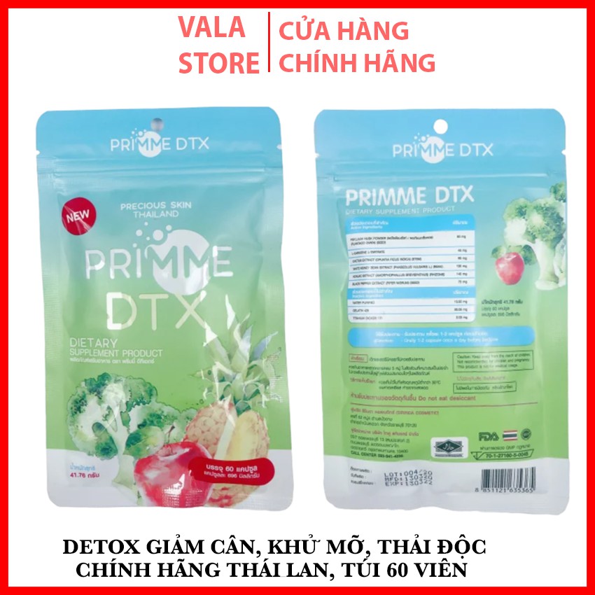 (Mẫu mới) Detox Prime Tiêu Mỡ Thải Độc - Thái Lan Chuẩn