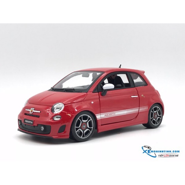 Xe mô hình New Fiat 500 Abarth Bburago 1:18 (Đỏ)