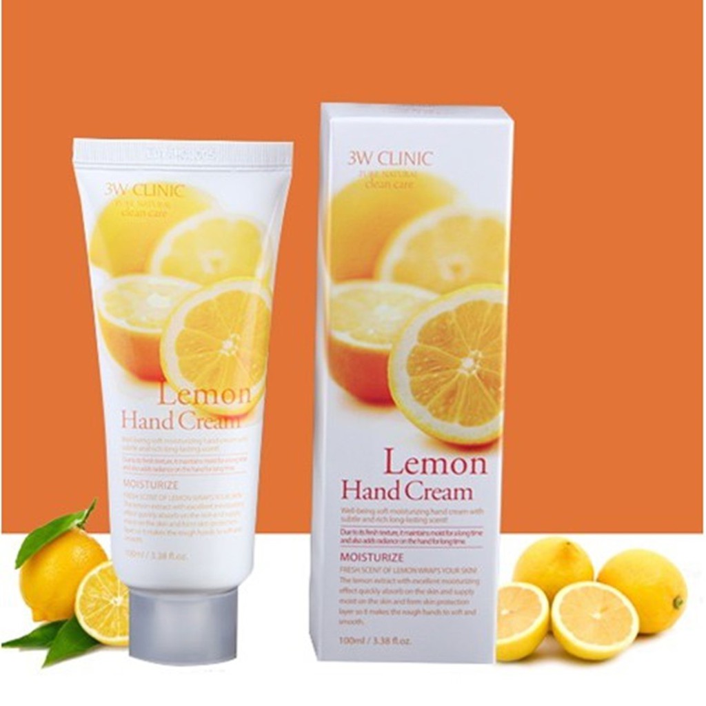 Kem Dưỡng Da Tay Chanh 3W Clinic Lemon Hand Cream 100ml