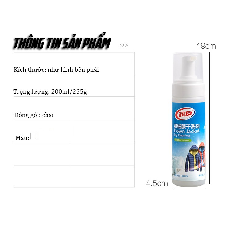 Bọt Tẩy Sạch Các Vết Bẩn Cứng Đầu Trên Quần Áo Dry Cleaning 200ml