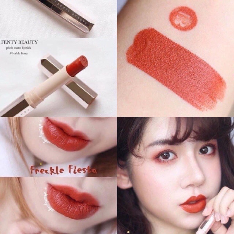 [Sẵn] Son thỏi Fenty Mattemoiselle Plush Matte LipstickMa'Dam Spanked Shawty Freckle Fiesta cam cháy nâu đất