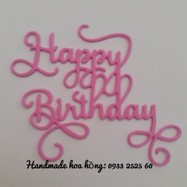 5 chữ HAPPY BIRTHDAY, bằng xốp, 7.9x7.1cm -Hình trang trí thiệp -Phụ kiện trang trí handmade - DIY - Thủ công, mỹ thuật