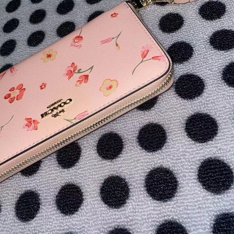 Ví Coach Cho Nữ Da Di Động Dây Đeo Tay Zip Ví Dài C8694 C8695 C9714