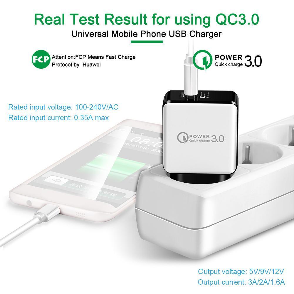 Củ Sạc Nhanh Qc 5V9V12V 3.0 Cổng Usb 3.0 W6O5 Hình Vuông Phong Cách Âu Mỹ