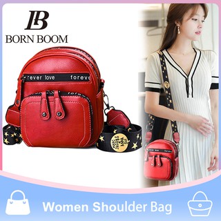 BornBoom Túi Xách Nữ Da PU Túi Đeo Chéo Thời Trang Hàn Quốc