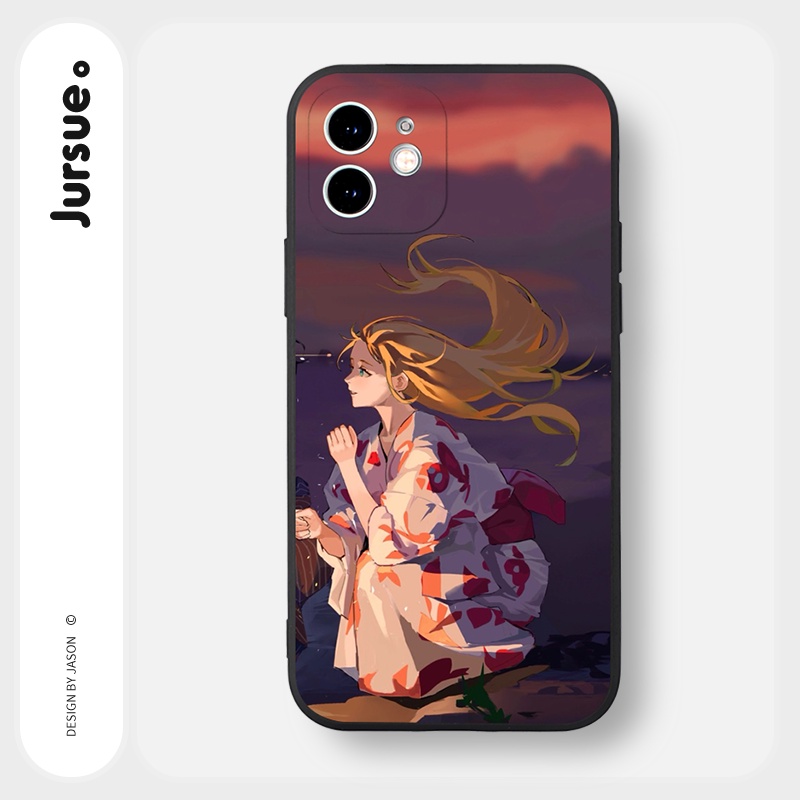 Ốp lưng JURSUE hoạt hình cặp đôi dễ thương đẹp cho iPhone 13 12 11 Pro Max SE 2020 X XR XS 8 7 ip 6S 6 Plus Y1985