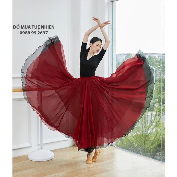 A130 | Áo tập múa cổ trang, tập yoga, múa đương đại phối lưới cổ lượn sóng - Đồ Múa Tuệ Nhiên