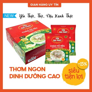 Thùng Cháo Tổ Yến Đậu Xanh Thịt Bằm - Yến Đại Phát (30 gói x 50gram) 4 gói gia vị, ăn liền, tiện lợi, thơm ngon.