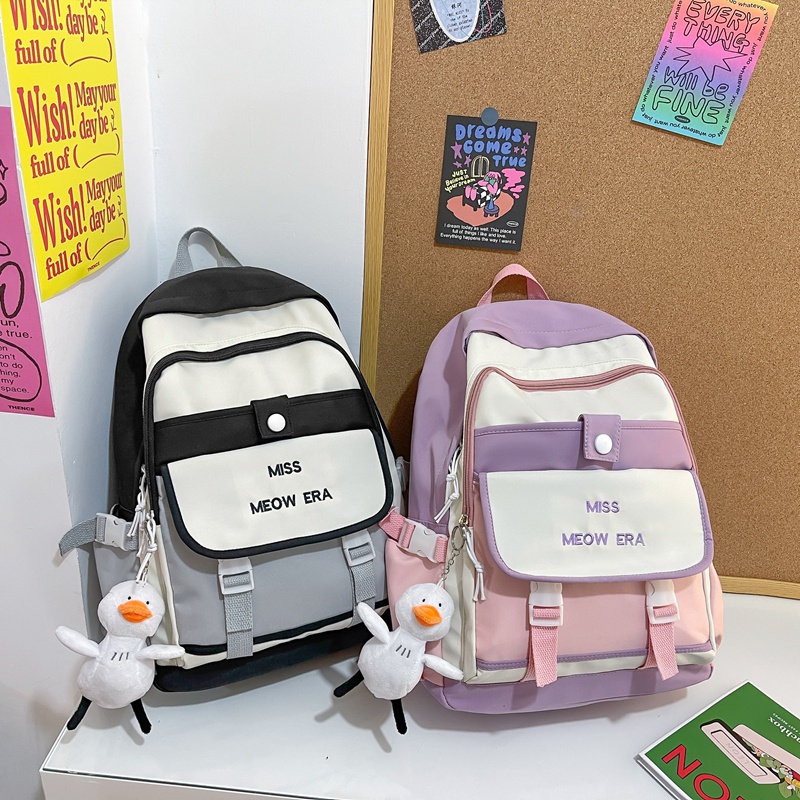 Balo Prettyzys sức chứa lớn 14 inch phong cách Hàn Quốc 2022 dành cho nữ