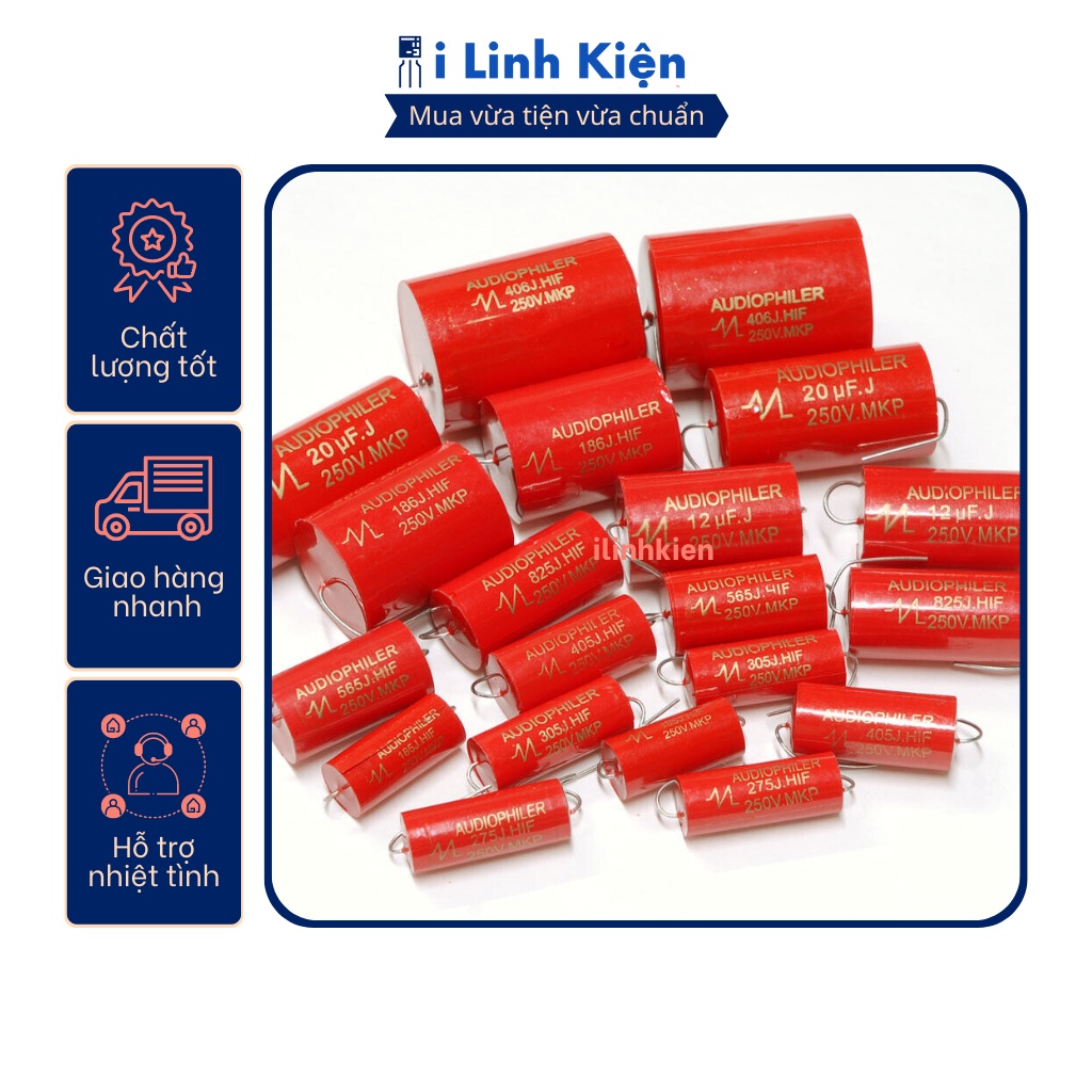 Tụ Audiophiler 1uF 250V 105J màu đỏ