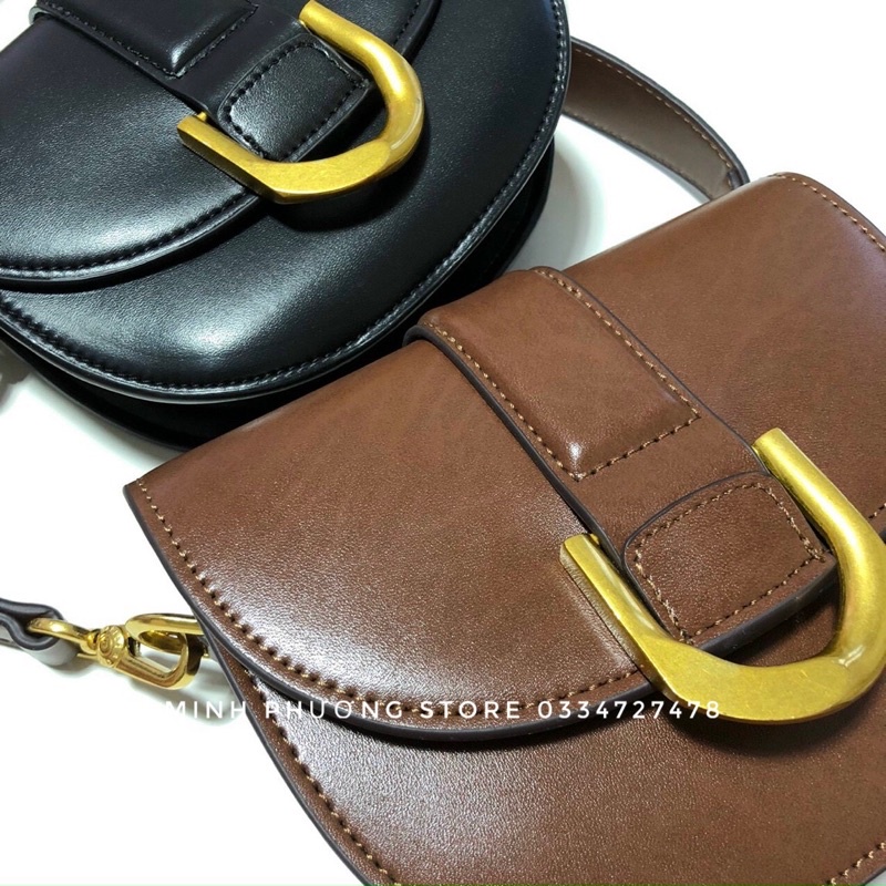 Túi đeo chéo C.N.K khuyết size 19 hai dây đeo chéo và kẹp nách bé bé sang chảnh
