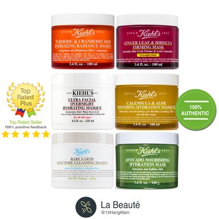 Kiehl's turmeric, ginger, overnight, calendula, rare earth, avocado masque - mặt nạ nghệ, gừng, ngủ, cúc, đất sét, bơ