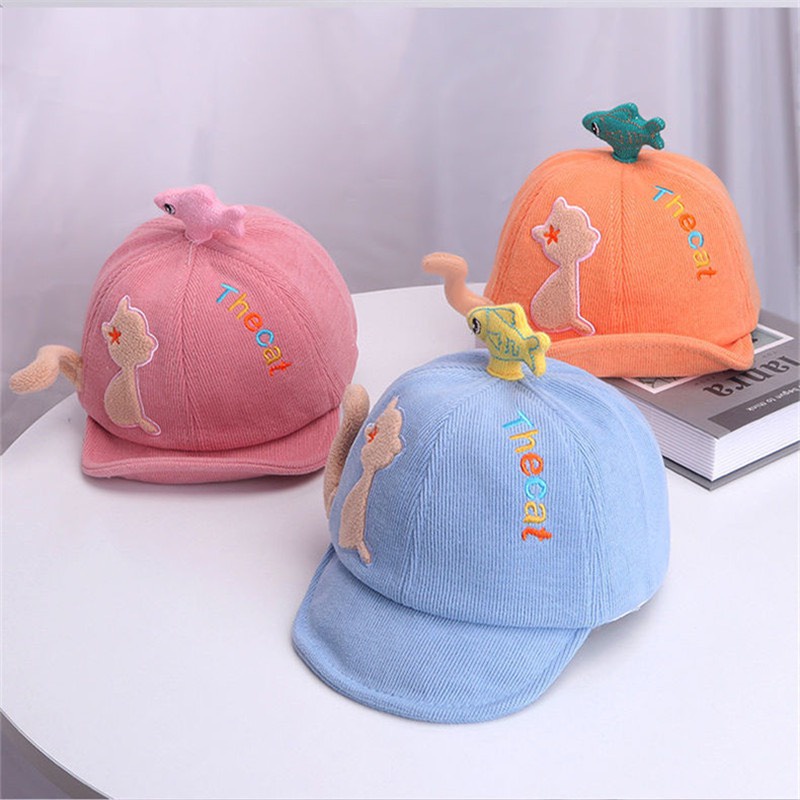 Mũ lưỡi trai cho bé Jasmine Baby hoạ tiết FISH and CAT