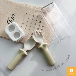 🇰🇷🇰🇷[CHÍNH HÃNG] SET THÌA DĨA CHO BÉ BLUEMAMA MODUI HÀN QUỐC