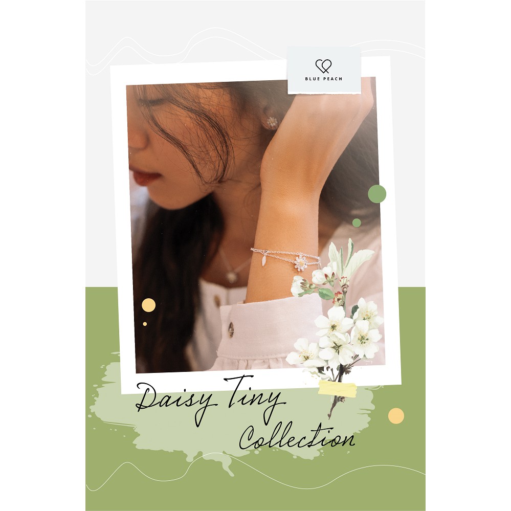 Lắc Tay Bạc Blue Peach Daisy Tini LT509