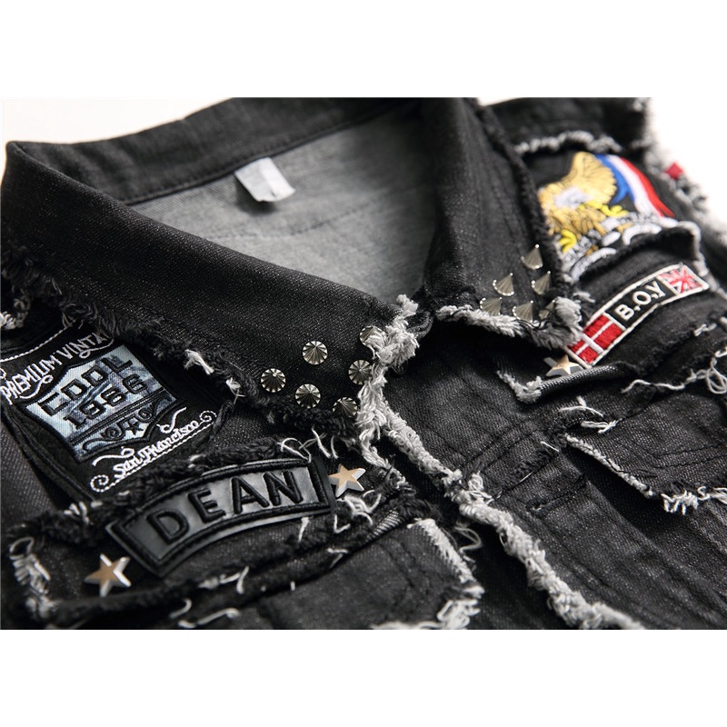 Sons of Anarchy Denim Vest Vest Harley Motorcycle XL883 X48 DYNA Cycling Wear Embroidered Denim Jacket | BigBuy360 - bigbuy360.vn